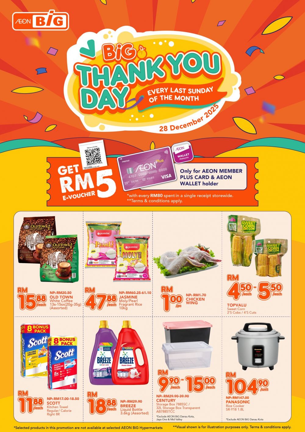 AEON BiG Thank You Day Promotion: RM5 e-Voucher & Big Savings | 28 Dec 2025 AEON BiG Thank You Day Promotion: RM5 e-Voucher & Big Savings | 28 Dec 2025
