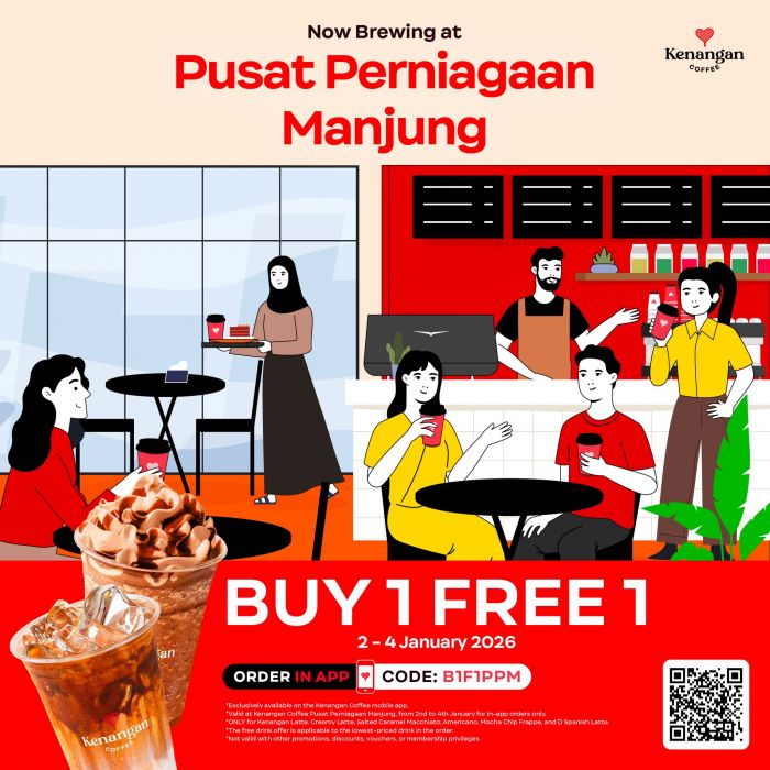 Kenangan Coffee Pusat Perniagaan Manjung Opening: Buy 1 Free 1 Promo | 2-4 Jan 2026 Kenangan Coffee Pusat Perniagaan Manjung Opening: Buy 1 Free 1 Promo | 2-4 Jan 2026