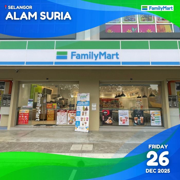 FamilyMart Alam Suria Grand Opening: 25% OFF Weekly Specials | 26 Dec 2025 – 25 Jan 2026 FamilyMart Alam Suria Grand Opening: 25% OFF Weekly Specials | 26 Dec 2025 – 25 Jan 2026
