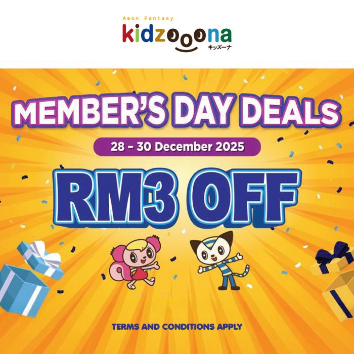 Kidzooona Member's Day Promotion: RM3 OFF Admission Tickets | 28-30 Dec 2025 Kidzooona Member's Day Promotion: RM3 OFF Admission Tickets | 28-30 Dec 2025