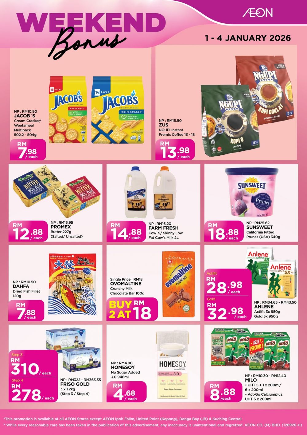 AEON Weekend Promotion: Weekend Bonus Deals (Fresh & Groceries) | 1-4 Jan 2026 AEON Weekend Promotion: Weekend Bonus Deals (Fresh & Groceries) | 1-4 Jan 2026