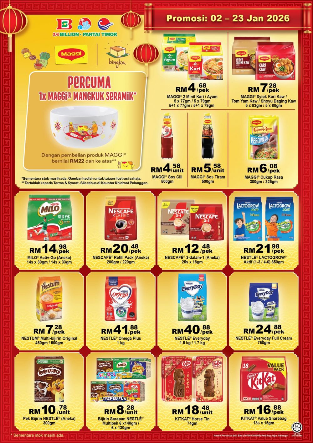 Billion & Pantai Timor Nestlé Promo: Free MAGGI Ceramic Bowl | 2-23 Jan 2026 Billion & Pantai Timor Nestlé Promo: Free MAGGI Ceramic Bowl | 2-23 Jan 2026