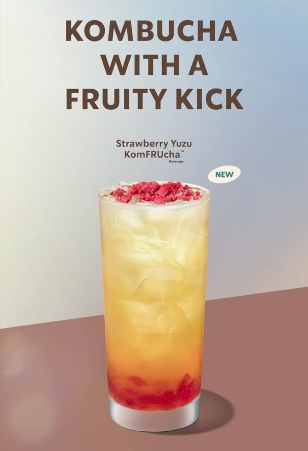 Starbucks New Menu: Strawberry Yuzu KomFRUcha Beverage Starbucks New Menu: Strawberry Yuzu KomFRUcha Beverage