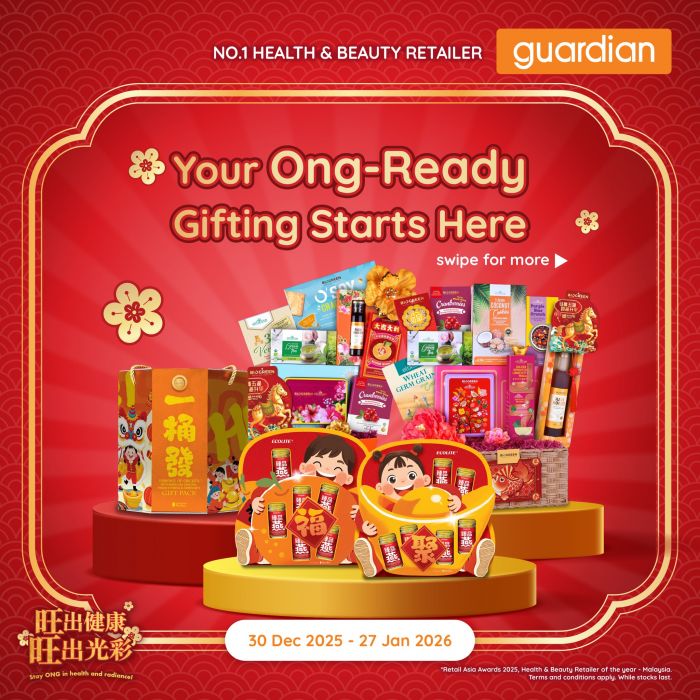 Guardian CNY Hamper Promotion: Buy 1 Free 1 & Online Exclusive Gift Sets | 30 Dec 2025 - 27 Jan 2026 Guardian CNY Hamper Promotion: Buy 1 Free 1 & Online Exclusive Gift Sets | 30 Dec 2025 - 27 Jan 2026