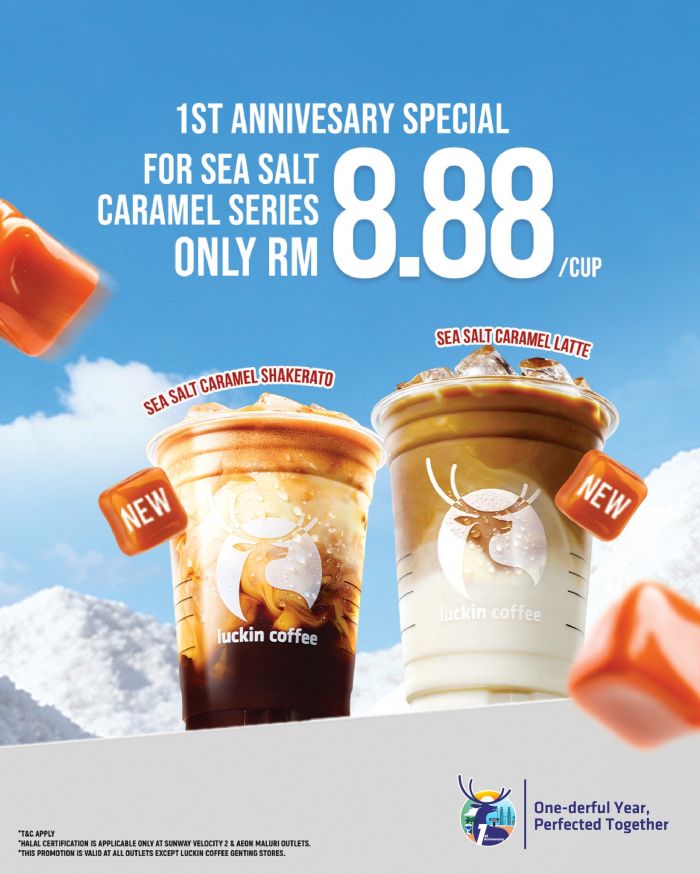 Luckin Coffee 1st Anniversary: Sea Salt Caramel Series RM 8.88 | 9-15 Jan 2026 Luckin Coffee 1st Anniversary: Sea Salt Caramel Series RM 8.88 | 9-15 Jan 2026