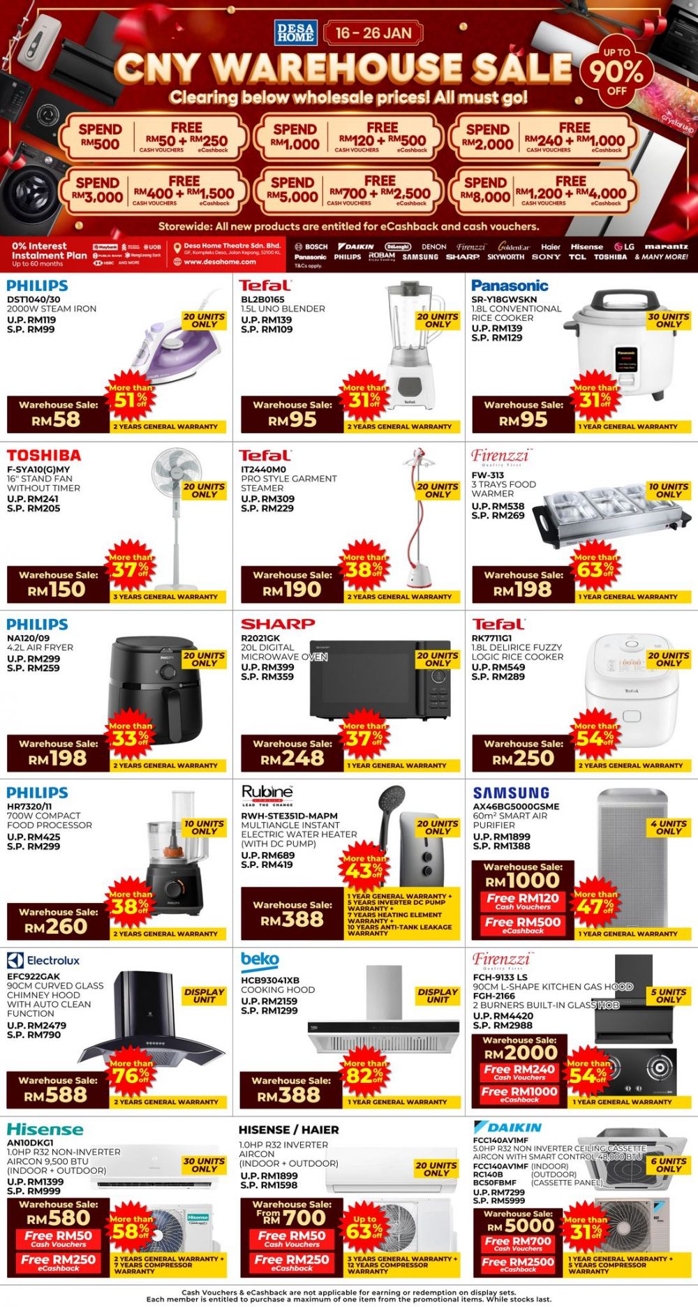 Desa Home CNY Warehouse Sale: Up to 90% OFF & Cash Vouchers | 16-26 Jan 2026 Desa Home CNY Warehouse Sale: Up to 90% OFF & Cash Vouchers | 16-26 Jan 2026