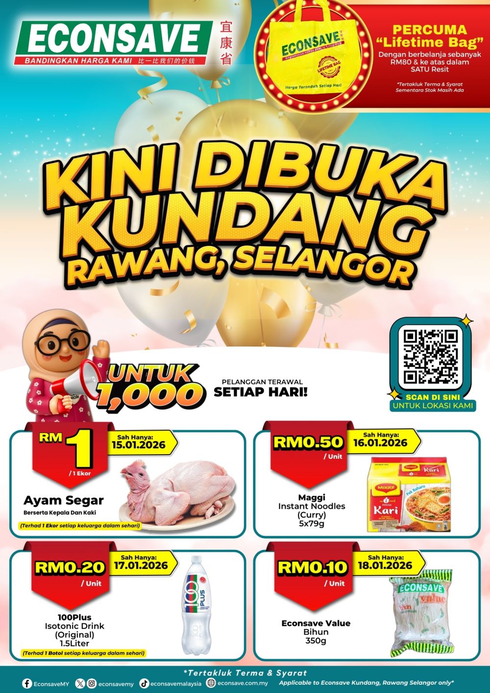 Econsave Kundang Rawang Grand Opening: RM1 Chicken & Buy 1 Free 1 Deals | 15 Jan - 1 Feb 2026 Econsave Kundang Rawang Grand Opening: RM1 Chicken & Buy 1 Free 1 Deals | 15 Jan - 1 Feb 2026