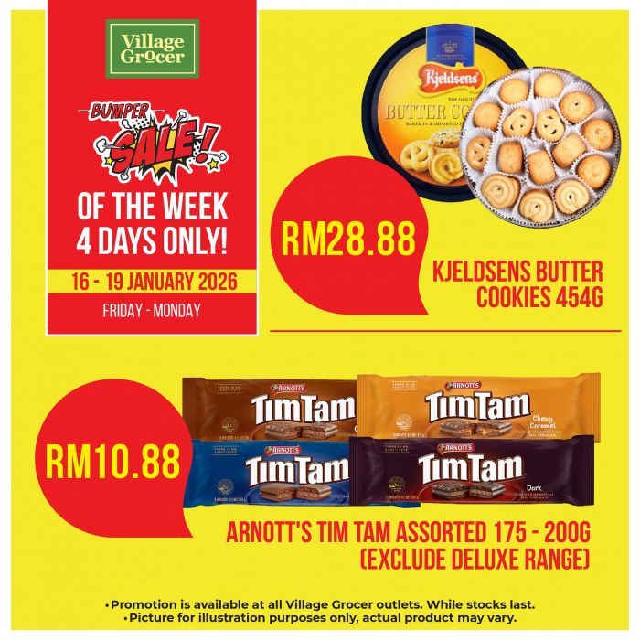 Village Grocer Promotion: Bumper Sale & Harvest Deals - Buy 1 Free 1 Cherries | 16-19 January 2026 Village Grocer Promotion: Bumper Sale & Harvest Deals - Buy 1 Free 1 Cherries | 16-19 January 2026