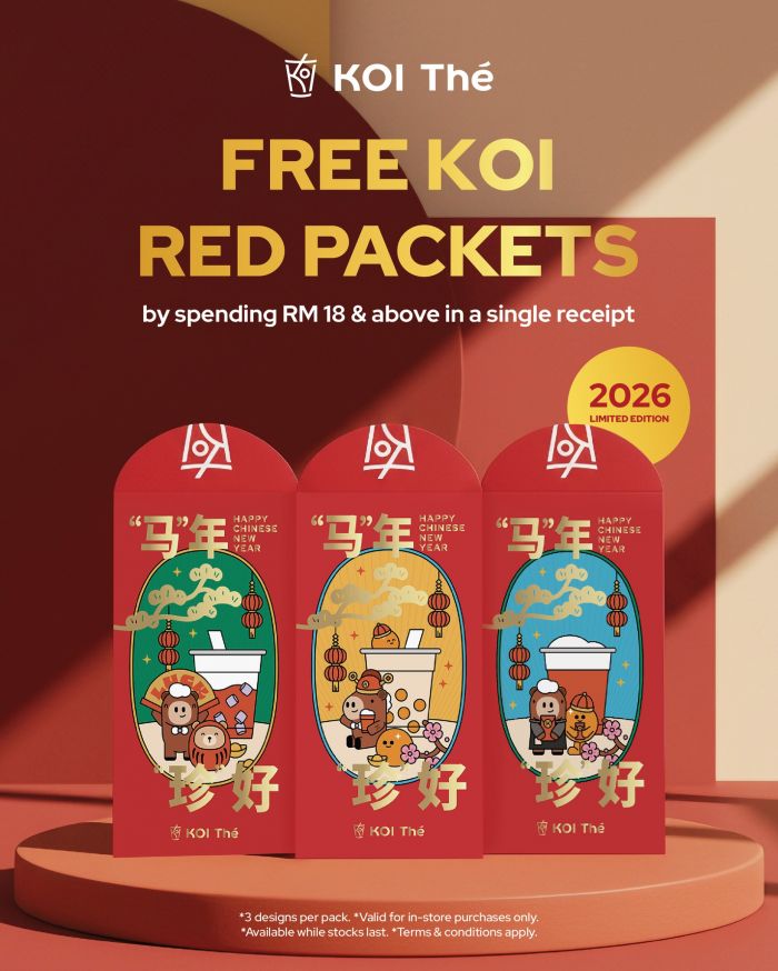 KOI Thé CNY 2026: Free Limited Edition Red Packets | Spend RM18 & Above KOI Thé CNY 2026: Free Limited Edition Red Packets | Spend RM18 & Above