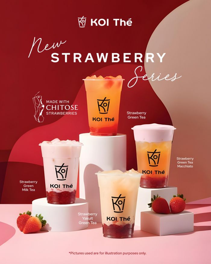 KOI Thé Strawberry Series: Made with Chitose Japanese Strawberries KOI Thé Strawberry Series: Made with Chitose Japanese Strawberries