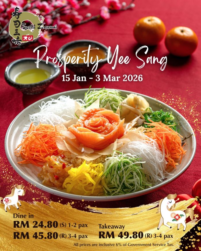 Sushi Zanmai Prosperity Yee Sang: Fresh Salmon Lou Hei | 15 Jan - 3 Mar 2026 Sushi Zanmai Prosperity Yee Sang: Fresh Salmon Lou Hei | 15 Jan - 3 Mar 2026