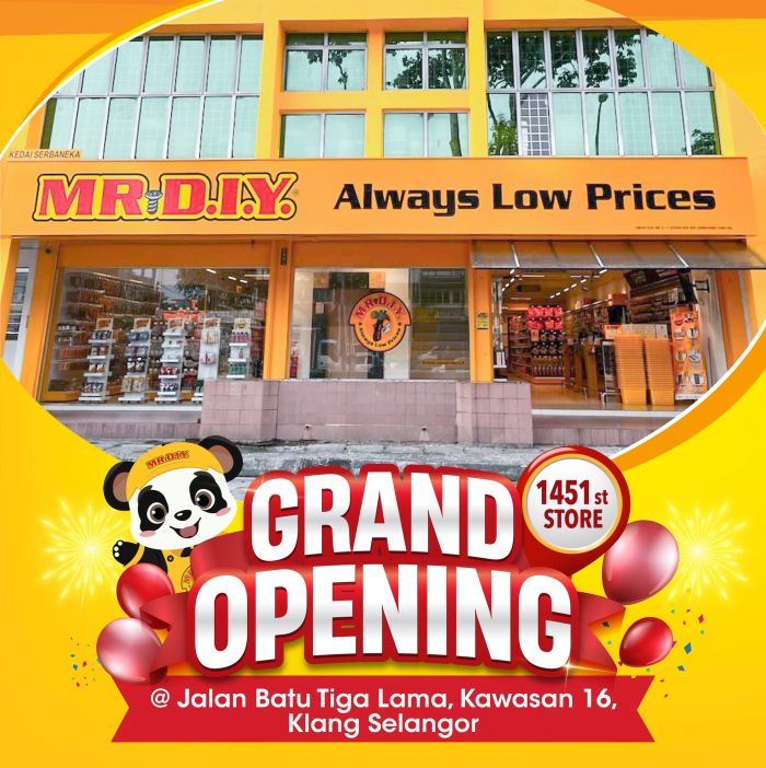 MR DIY Grand Opening: Free Mini Luggage & Umbrella @ Jalan Batu Tiga Lama Klang | 23-25 January 2026 MR DIY Grand Opening: Free Mini Luggage & Umbrella @ Jalan Batu Tiga Lama Klang | 23-25 January 2026