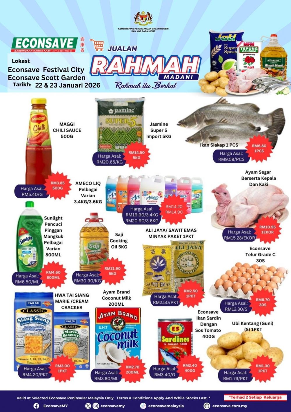 Econsave Jualan Rahmah Promotion: Fresh Items & Groceries | 22-23 January 2026 Econsave Jualan Rahmah Promotion: Fresh Items & Groceries | 22-23 January 2026