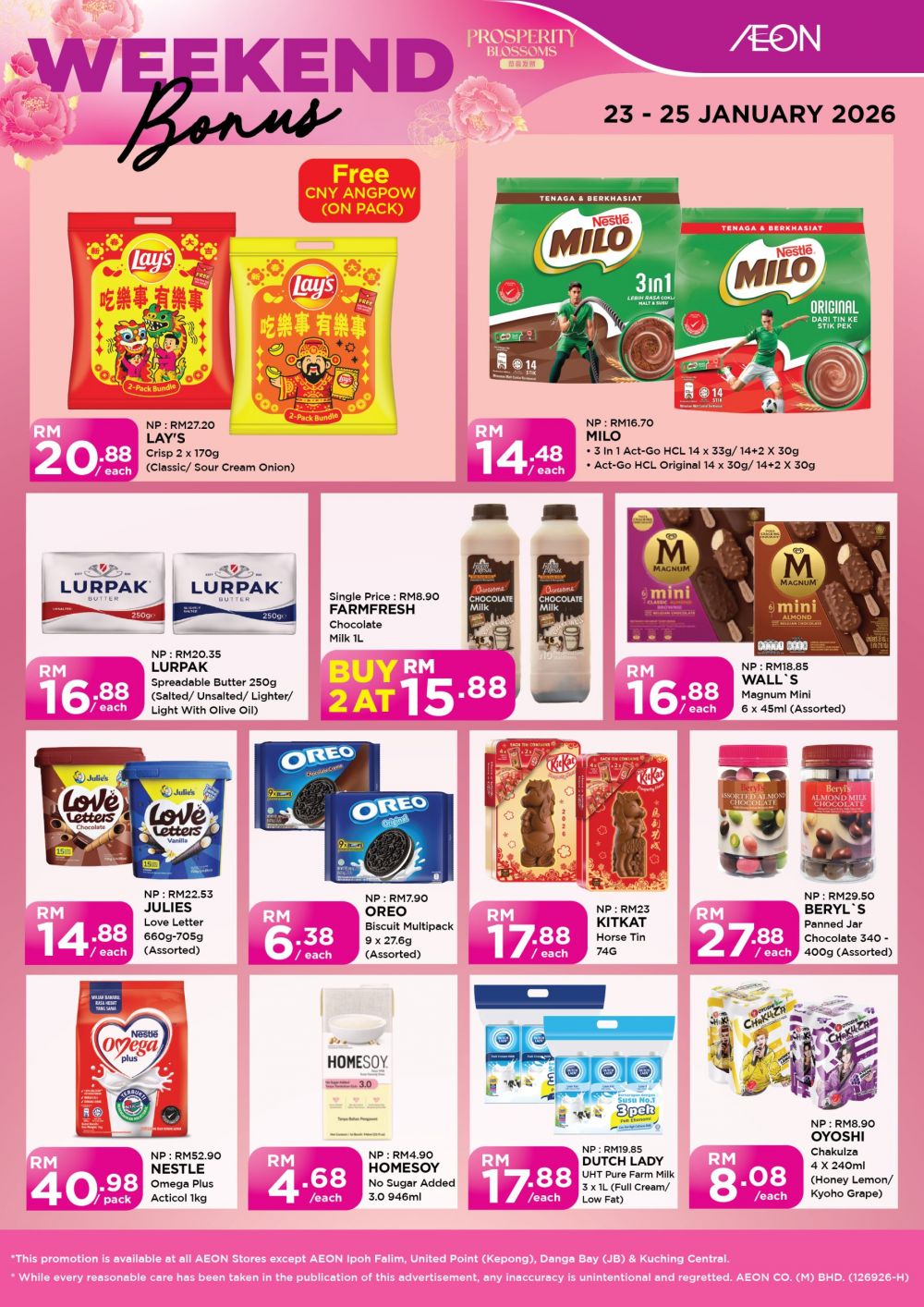 AEON Weekend Bonus Promotion: Groceries & CNY Snacks Deals | 23-25 January 2026 AEON Weekend Bonus Promotion: Groceries & CNY Snacks Deals | 23-25 January 2026