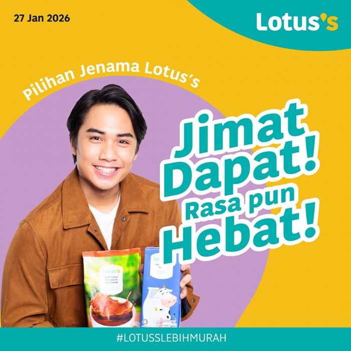 Lotus’s Brand Products Promotion: Grocery Essentials & MyKasih Deals | 27 Jan - 3 Feb 2026 Lotus’s Brand Products Promotion: Grocery Essentials & MyKasih Deals | 27 Jan - 3 Feb 2026