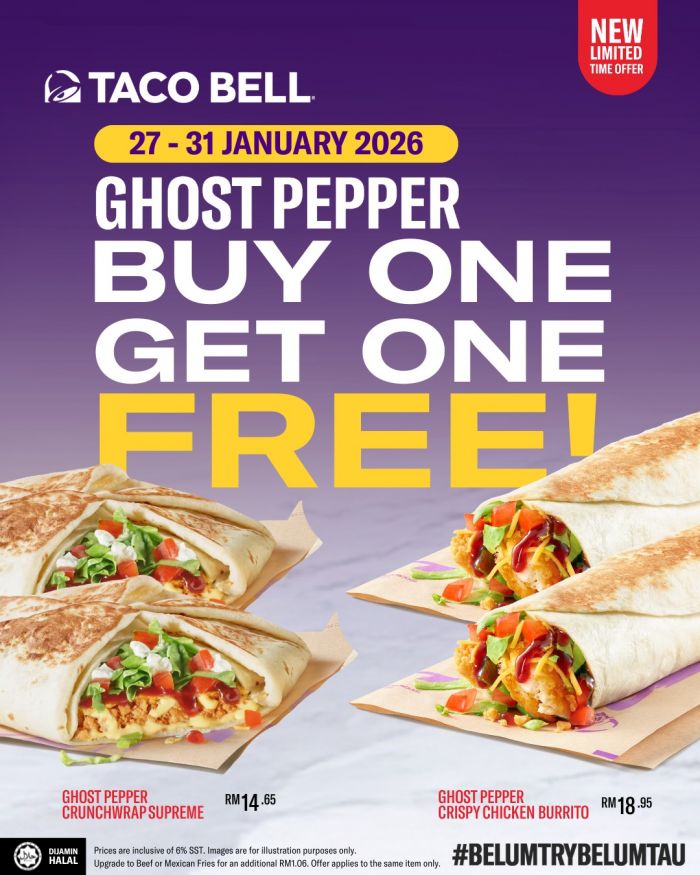 Taco Bell Ghost Pepper Buy 1 Free 1: Crunchwrap & Burrito Deal | 27-31 January 2026 Taco Bell Ghost Pepper Buy 1 Free 1: Crunchwrap & Burrito Deal | 27-31 January 2026