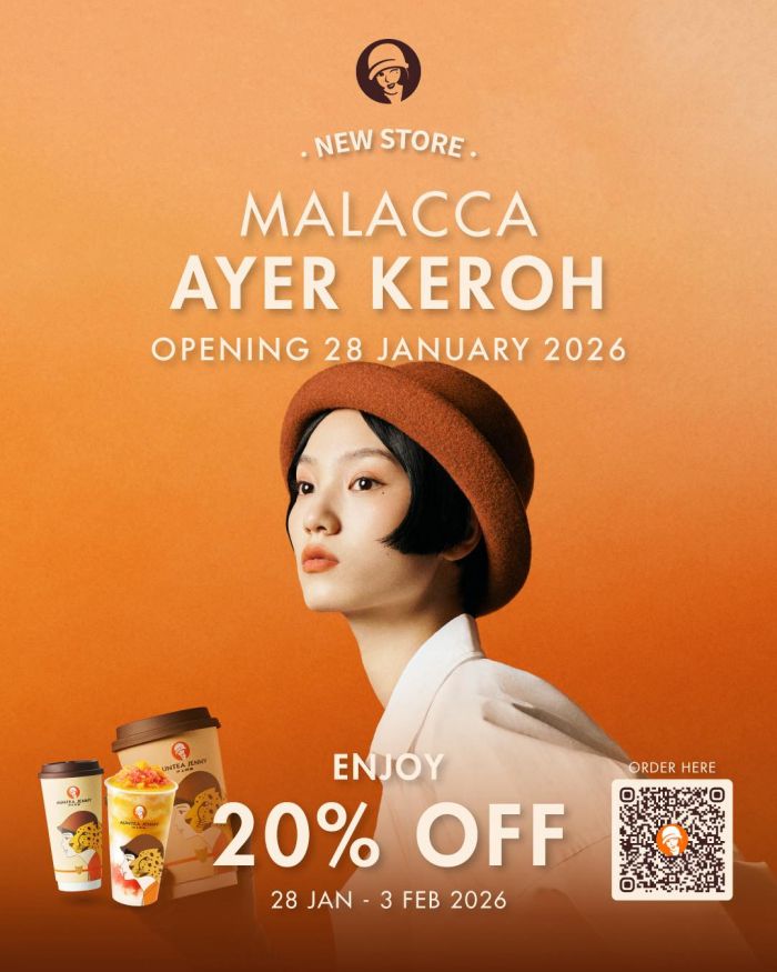 Auntea Jenny Ayer Keroh Grand Opening: 20% OFF Promotion | 28 Jan – 3 Feb 2026 Auntea Jenny Ayer Keroh Grand Opening: 20% OFF Promotion | 28 Jan – 3 Feb 2026