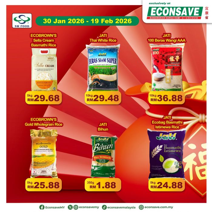 Econsave Rice Promotion: ecoBrown's & Jati Deals | 30 Jan - 19 Feb 2026 Econsave Rice Promotion: ecoBrown's & Jati Deals | 30 Jan - 19 Feb 2026