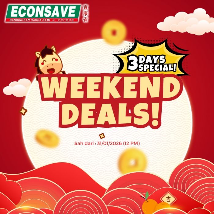Econsave CNY Weekend Promotion: Lokam & Drinks Deals | 31 Jan - 2 Feb 2026 Econsave CNY Weekend Promotion: Lokam & Drinks Deals | 31 Jan - 2 Feb 2026