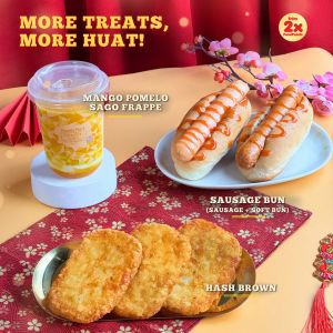 FamilyMart CNY Treats: Mango Pomelo Sago Frappe, Hash Brown & Sausage Bun Deals