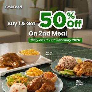 Kenny Rogers ROASTERS GrabFood Promotion: Buy 1 Get 2nd @ 50% Off | 6-8 February 2026
