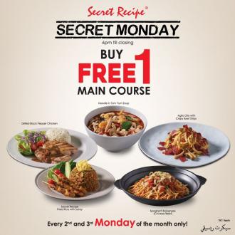 Secret Recipe Secret Monday Buy 1 FREE 1 Promotion (every 2nd & 3rd Monday of the Month)
