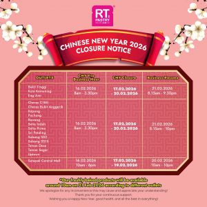 RT Pastry CNY Opening Hours: Closure & Business Resume | 16 - 21 February 2026