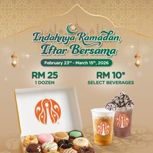 J.CO Indahnya Ramadan Iftar Bersama Promotion: RM25 for 1 Dozen Donuts & RM10 Beverages | 23 Feb - 15 Mar 2026