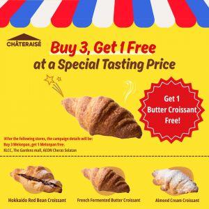 Chateraise Bakery Promotion: Buy 3 Get 1 Free & 20% Off Pastries