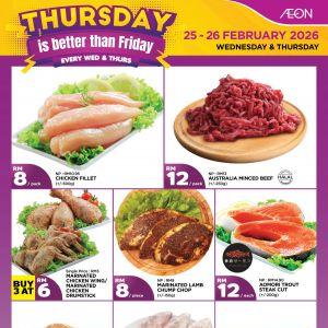 AEON Thursday Promotion: Fresh Chicken Price & Seafood Offers | 25-26 Feb 2026