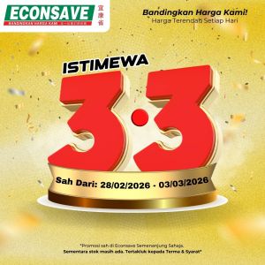 Econsave Promotion: Istimewa 3.3 Sale | 28 Feb - 3 Mar 2026