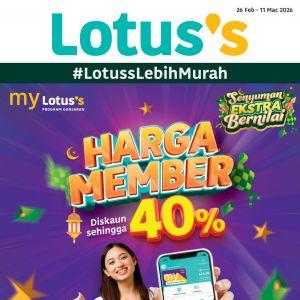 Lotus's Promotion Harga Member Deals: Senyuman Ekstra Bernilai | 26 Feb - 11 Mar 2026