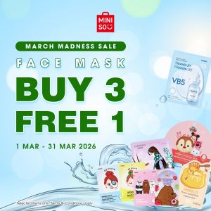 Miniso Promotion: March Madness Sale Face Mask Buy 3 Free 1 | March 2026