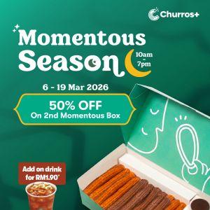 Churros Plus Ramadan Promotion 2026: 50% OFF 2nd Momentous Box | 06-19 March 2026