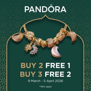 Pandora Mitsui Outlet Park Raya Jewelry Sale: Buy 2 Free 1 Deals | March - April 2026