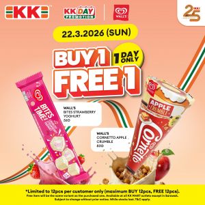 KK Super Mart Buy 1 Free 1 Ice Cream: KK Day Promotion | 22 March 2026