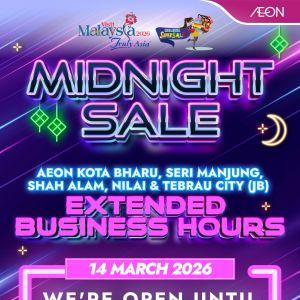 AEON Promotion: Raya Midnight Sale | 14 March 2026