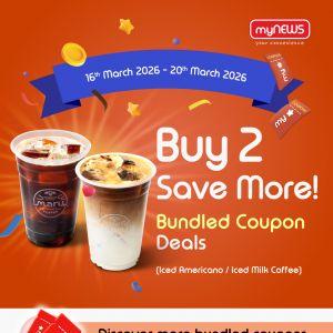 myNEWS Promotion: Buy 2 Save More Bundled Coffee Coupons | 16-20 March 2026