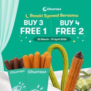 Churros Plus Raya Promotion: Rezeki Syawal Bersama - Buy 4 Free 2 | 20 March - 19 April 2026