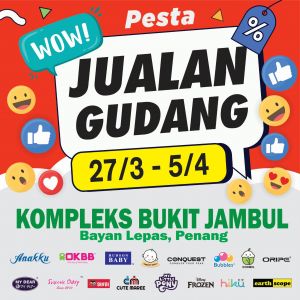 Anakku Warehouse Sale @ Kompleks Bukit Jambul: Jualan Gudang - Baby Items From RM3 | 27 Mar-5 Apr 2026