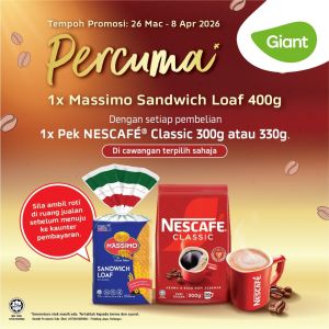 Giant Promotion: Raya Special - FREE 400g Massimo Loaf | 26 March - 8 April 2026