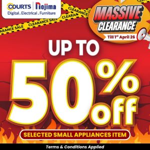 COURTS Clearance Sale: Massive Clearance - Up To 50% OFF Small Appliances | Till 1 April 2026