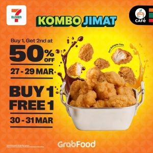 7 Eleven GrabFood Promotion: Kombo Jimat - Buy 1 Free 1 Popcorn Chicken! | 27 - 31 March 2026