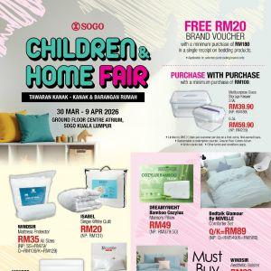 SOGO Promotion: Children & Home Fair - Free Vouchers & Huge Discounts | 30 Mar - 9 Apr 2026