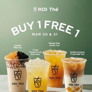 KOI Thé Buy 1 Free 1 @ GrabFood: Kombo Jimat - Buy 1 Free 1 Boba | 30-31 March 2026