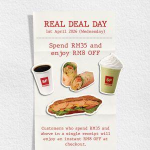 San Francisco Coffee April Fool Promotion: Real Deal Day - Instant RM8 OFF | 1 April 2026