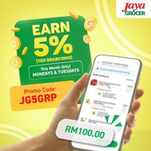 Jaya Grocer Promotion: GrabMart Promo Code - Earn 5% Back (750 GrabCoins)
