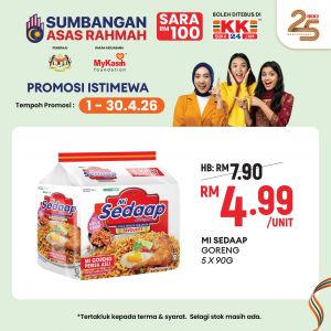 KK Mart SARA Promotion: MyKasih Deals - Mi Sedaap at RM4.99 | April 2026