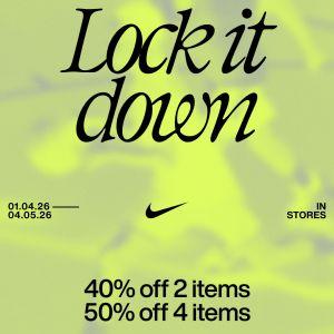 Nike Sale @ Johor Premium Outlets: Lock It Down - 50% OFF 4 Items | 1 April - 4 May 2026