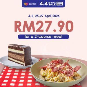 Secret Recipe Lazada Promotion: 4.4 Wonder Sale - 2-Course Meal at RM27.90 | April 2026